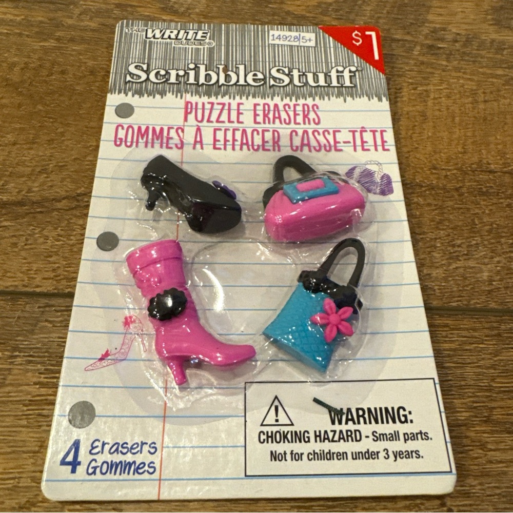 Purses & Shoes Puzzle Erasers The Write Dudes 4 Pack Fun Toys Scribble Stuff